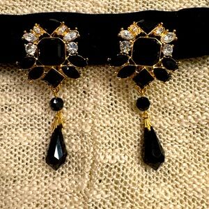 Vintage Monet Crystal Comfort Clip Earrings